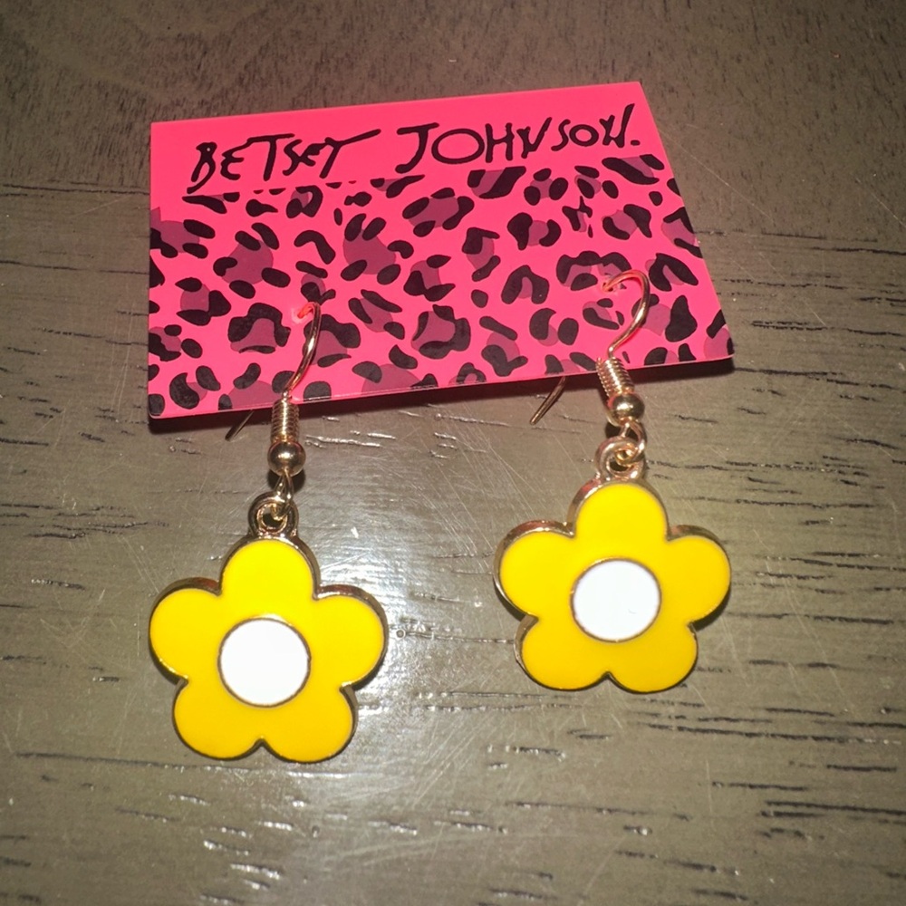 Betsey Johnson Yellow Flower Earrings